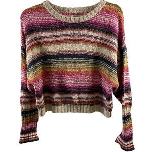 Billabong Easy Going Striped Colorful Pullover Sweater Size S